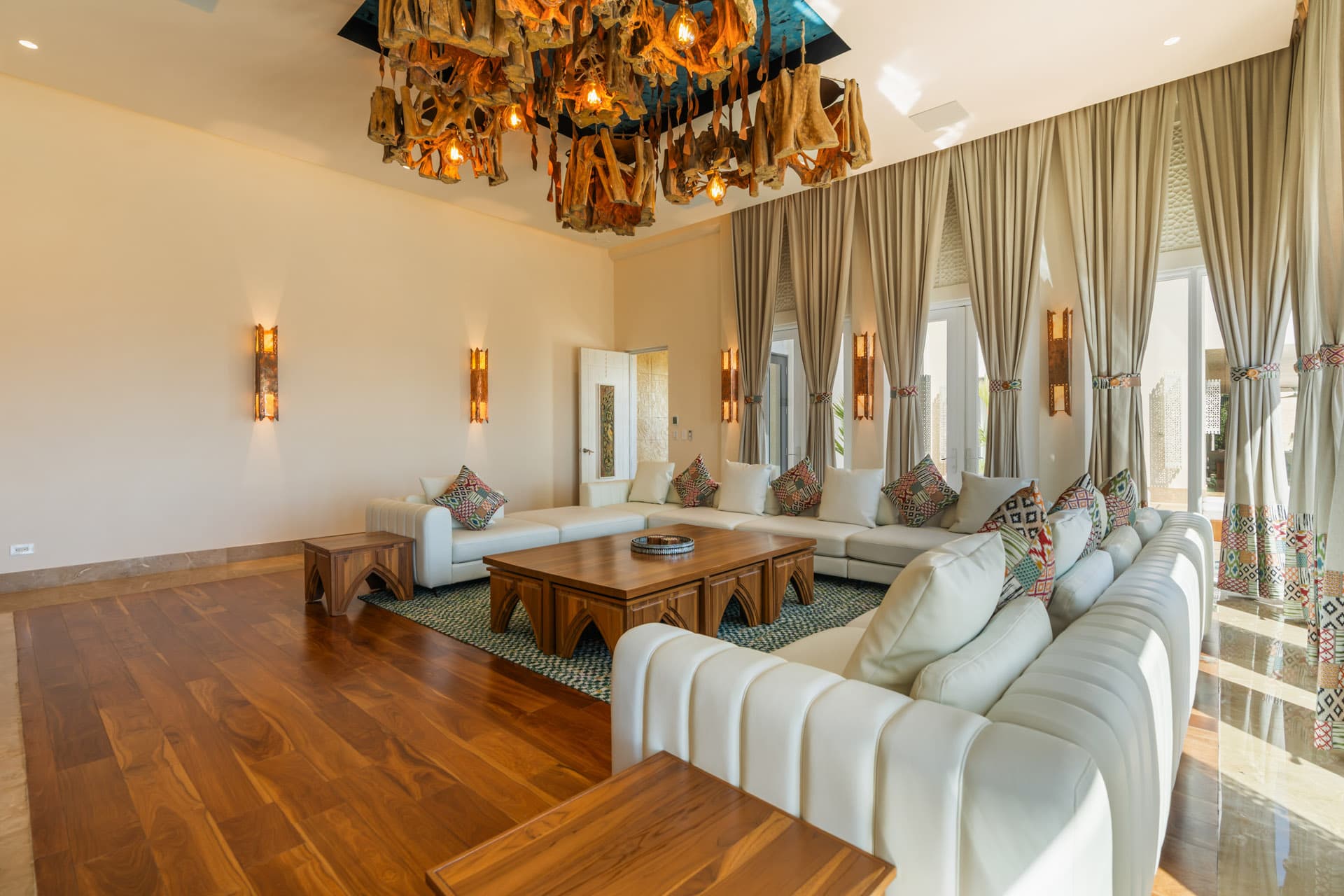 Theater room — private cinema seating with Pacific views